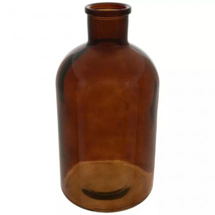Glowcats Amber Short Neck Glass Vase