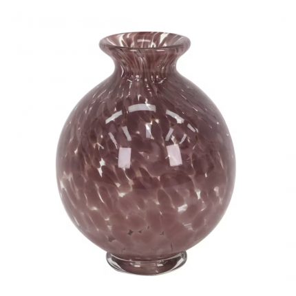 6-Inch Amethyst Swirl Glass Vase with Rounded Bulb Shape