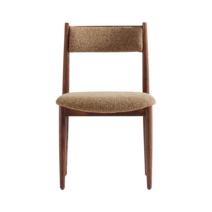 Mid-Century Walnut Dining Chair with Upholstered Seat