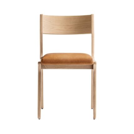 Modern Wooden Dining Chair with Leather Seat